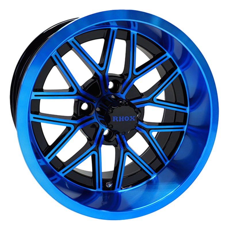 14″ RX281 Black / Blue Golf Cart Wheel – RHOX®