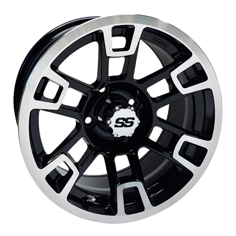 14″ RX391 Black / Machined Golf Cart Wheel – RHOX®